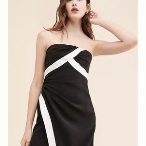 HALSTON | Black & White Cocktail Dress